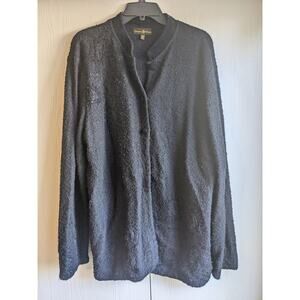 Cinnamon & Cinder Women's Black Sequined Button-Up Cardigan Size XXL